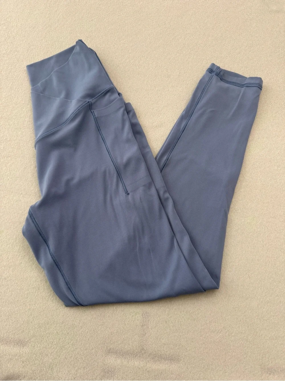 High-Waist Crisscross Ankle Leggings - Navy and Dusty Blue